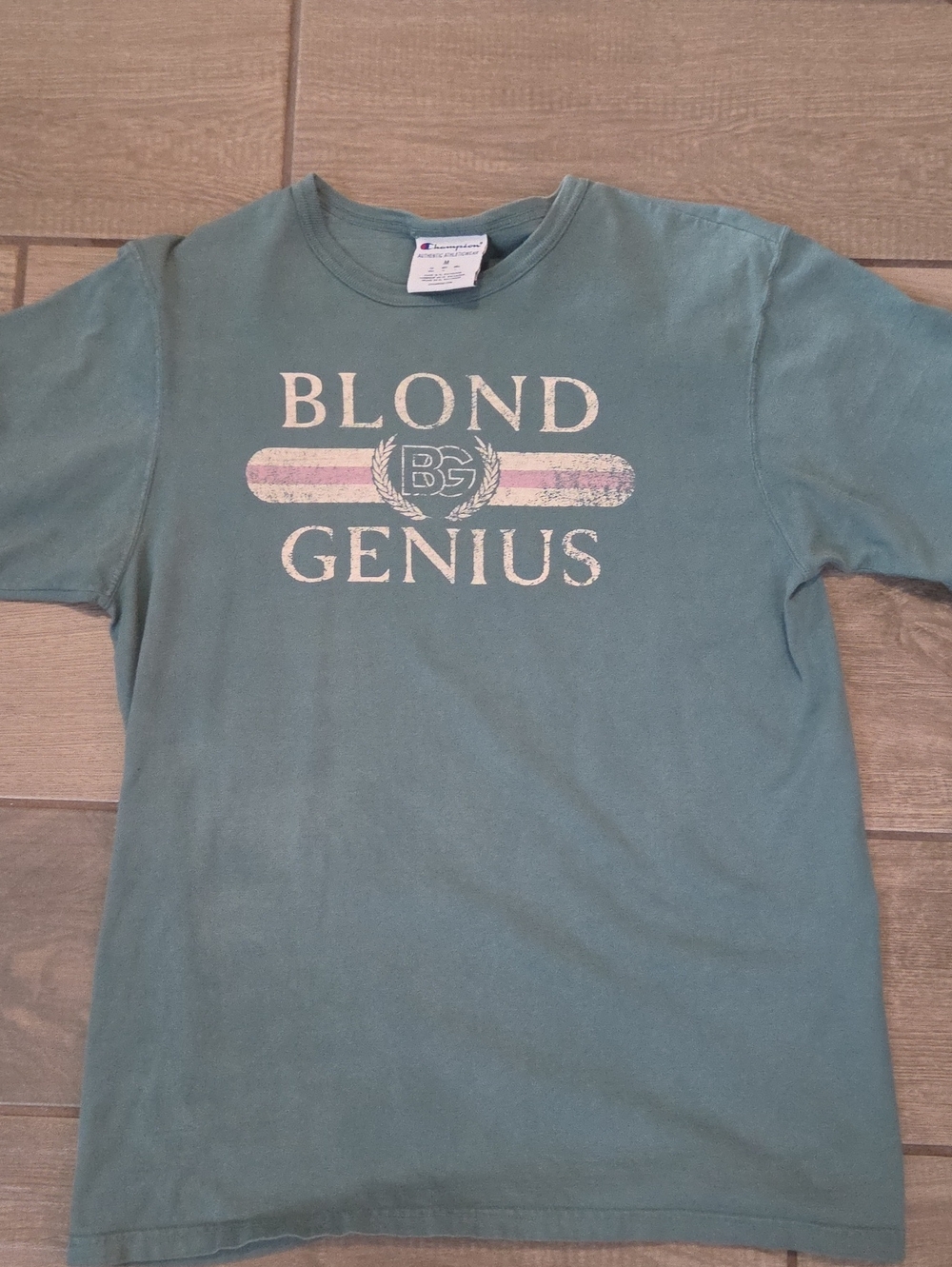 Champion Mens'Blond Genius' Graphic Tee - Teal Green